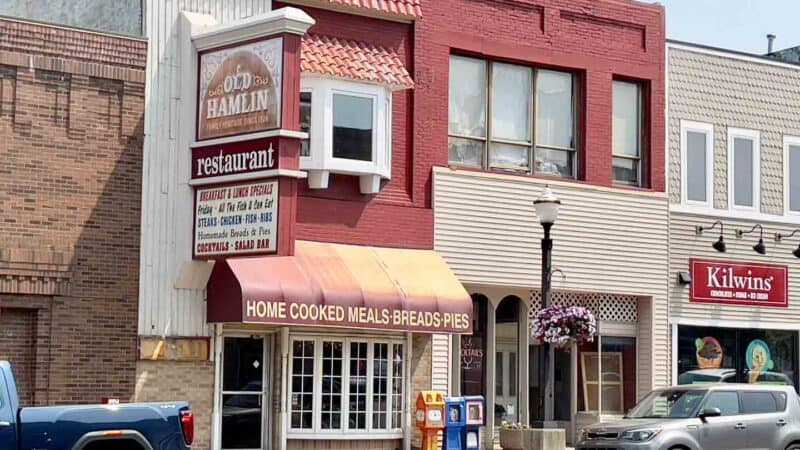 Old Hamlin Restaurant in Ludington from Street