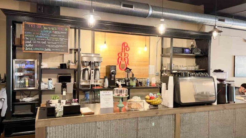 Inside Red Rooster Coffee Company in Downtown Ludington