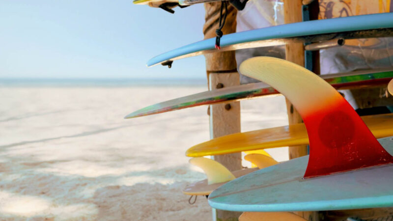 Surfboard rentals on the beach