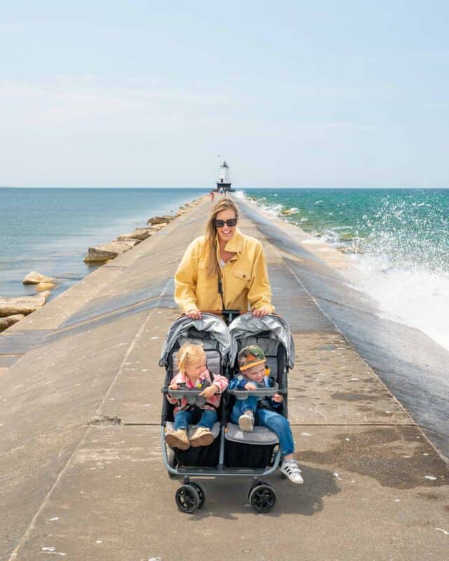 things to do in Ludington walk the breakwall