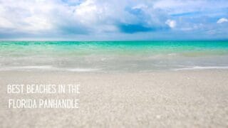 waves on the beach with text best beaches in Florida Panhandle