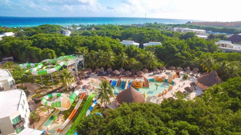 View of the waterpark at Sandos Caracol Eco Resort Playa del Carmen