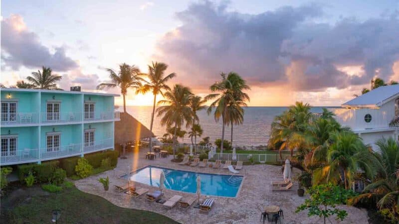 Sunrise over Grassy Flats Resort in Marathon FL