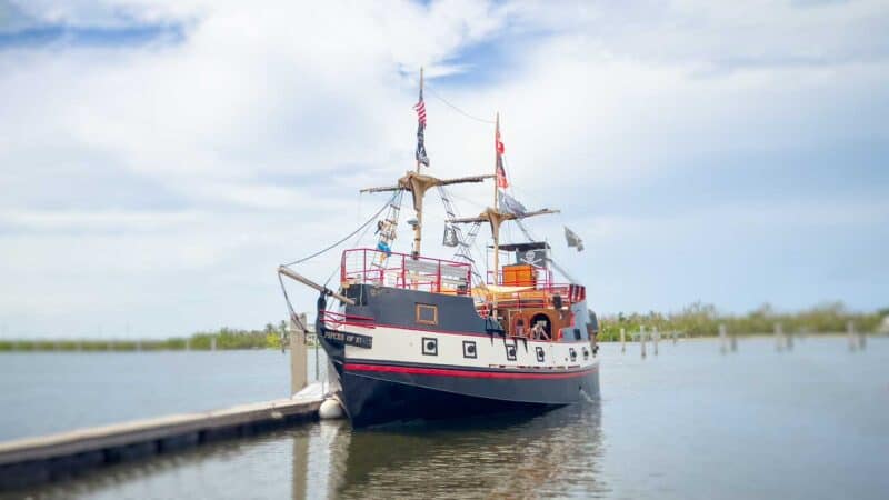 View of the Pieces of Eight Pirate Ship used during the Salty Sam's Pirate cruise in Fort Myers