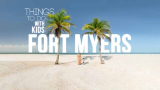 family standing on a Beach in Florida for a featured image for things to do with Kids in Fort Myers