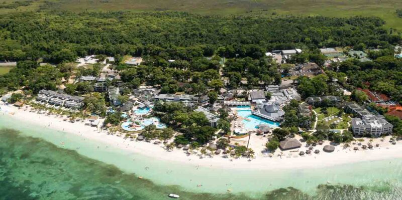 Aerial Photo Beaches Negril Jamaica Resort on the famous Seven Mile Beach in Jamaica