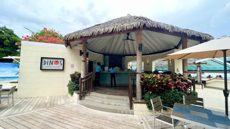 Dino's Pizzeria restaurant by the pool in Jamaica