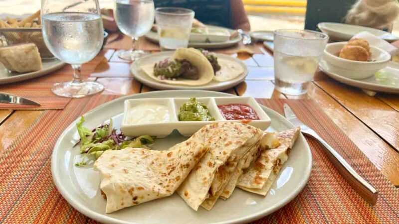 quesadillas at Mariachi Mexican restaurant at Beaches Negril Resort in Jamaica