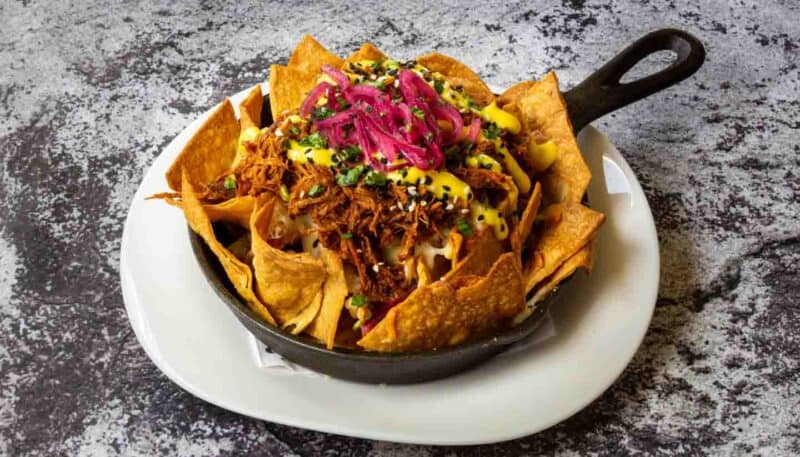 Plate of nachos at Antigua Mexican Restaurant in Milwaukee