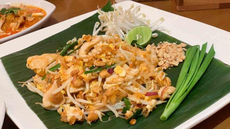 classic Thai Pad Thai at a restaurant in Bangkok 