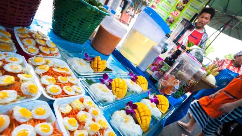 Bangkok street food quail eggs